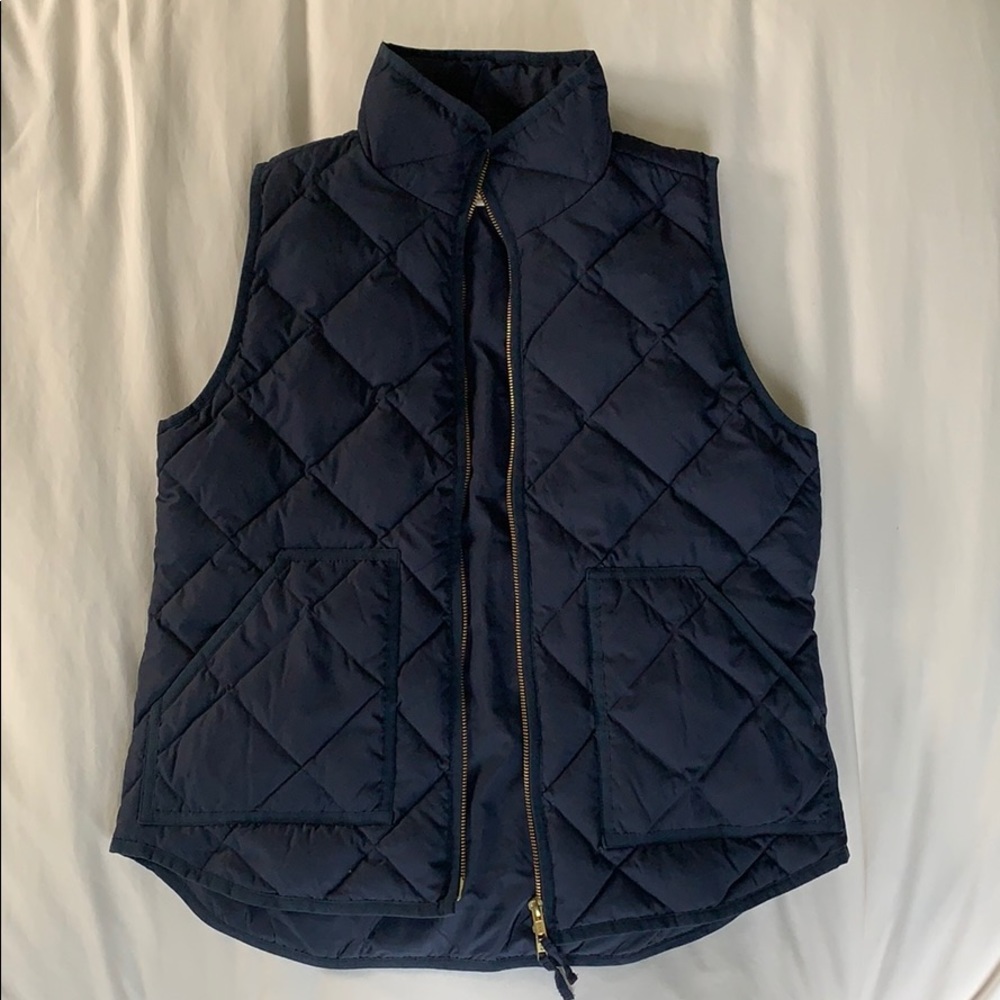 JCrew Factory navy down quilted vest